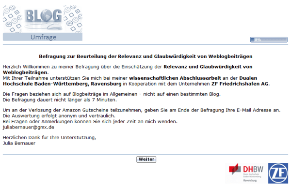 Umfrage Relevanz Glaubwuerdigkeit Blogbeitraege